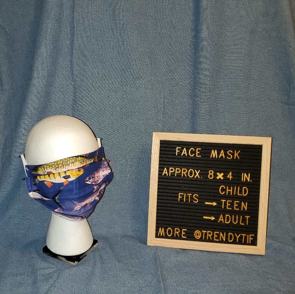 Fish Face Covering Mask Shield Washable Reusable